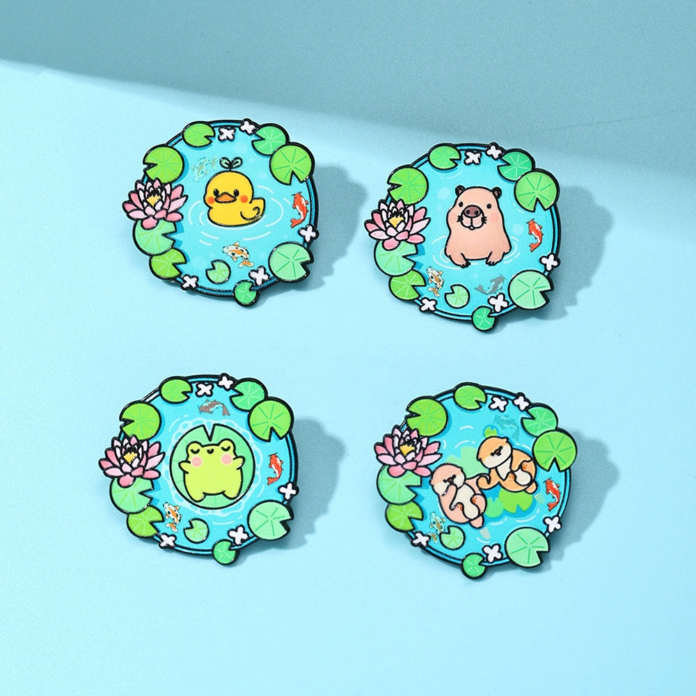 Broches de esmalte com desenho - Flower Frog Pin avaliação e preço