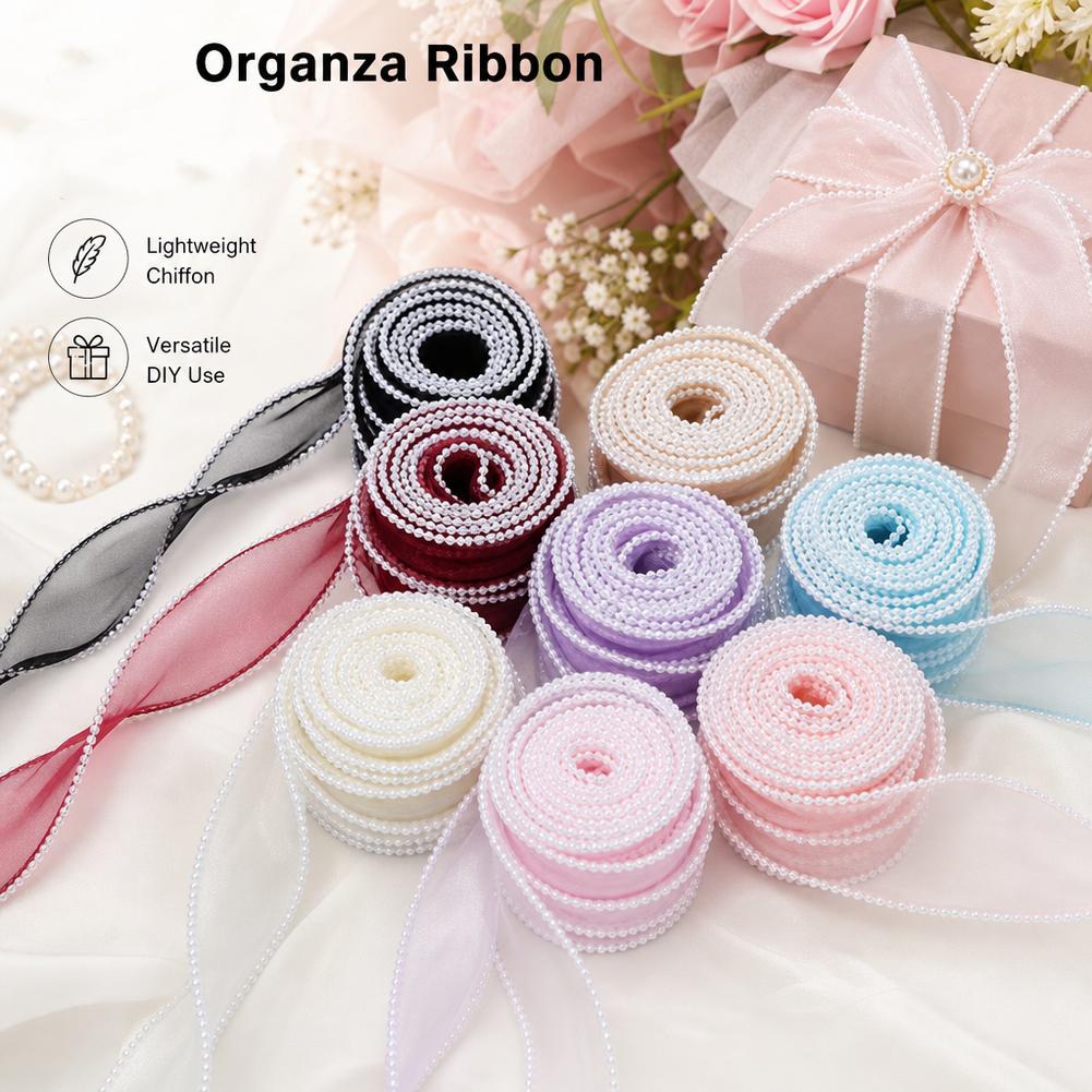 5 Jardas/Rolo de Fita de Organ - Ribbon Organza Roll avaliação e preço